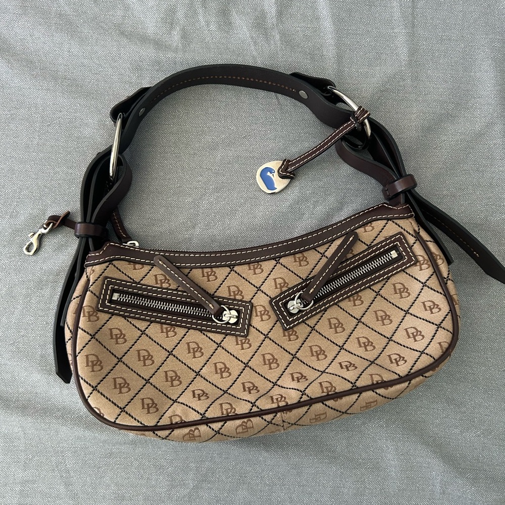 Dooney & Bourke Tan and Brown Shoulder Bag